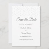 黒と白の結婚式のSave the Dateカードにパール カード (正面)