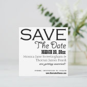 黒と白の結婚式予定日招待状 招待状 (スタンド正面)