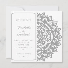 黒と白の結婚式招待状（Save The Date） 招待状