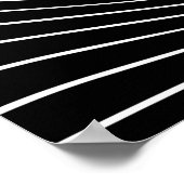 黒と白の線サイケデリック状の波状背景 ポスター (角)