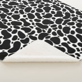 黒と白の線ブラシストローク シェルパブランケット (3/4)