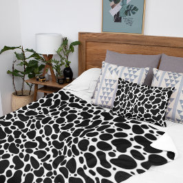 黒と白の線ブラシストローク シェルパブランケット