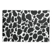 黒と白の線ブラシストローク 枕カバー (裏面)