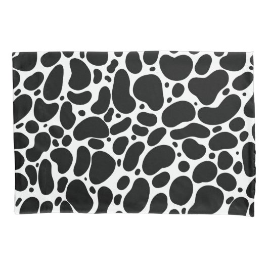 黒と白の線ブラシストローク 枕カバー (正面)