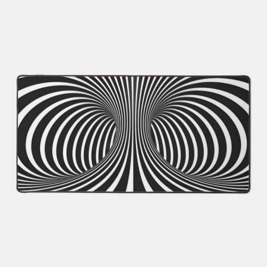 黒と白の緩和曲線 デスクマット (正面)