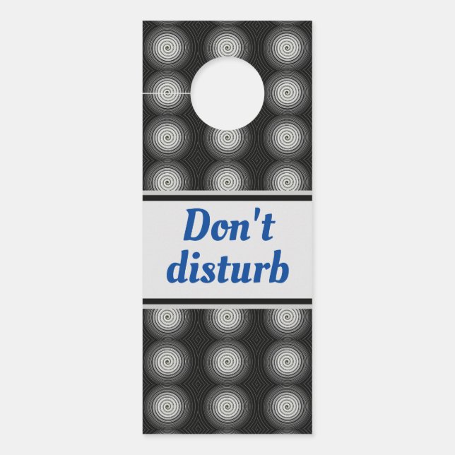 黒と白の緩和曲線 ドアノブサイン (正面)