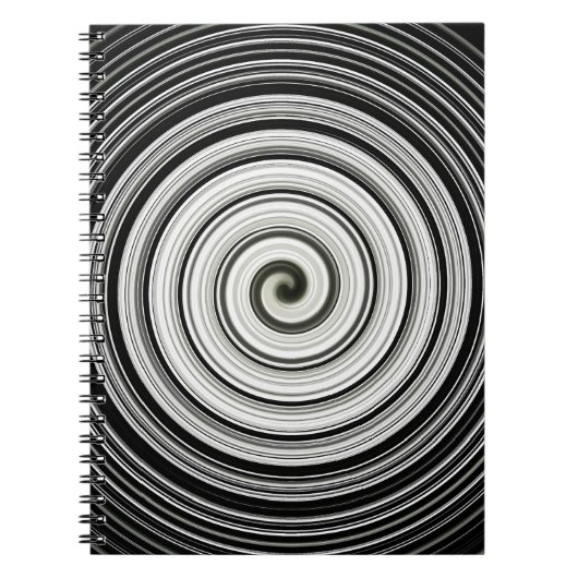 黒と白の緩和曲線 ノートブック (正面)