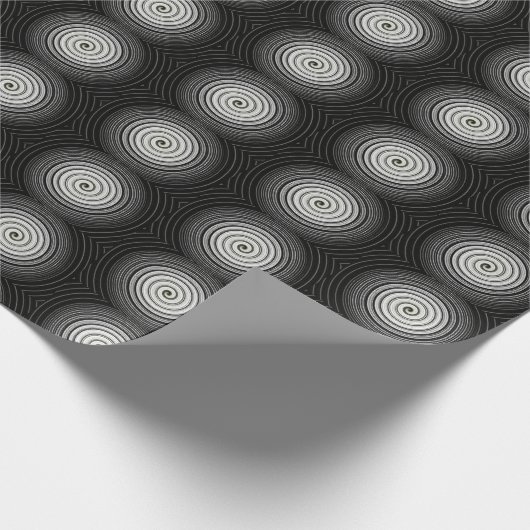 黒と白の緩和曲線 ラッピングペーパー (角)