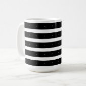 黒と白の縞模様 コーヒーマグカップ (正面左)