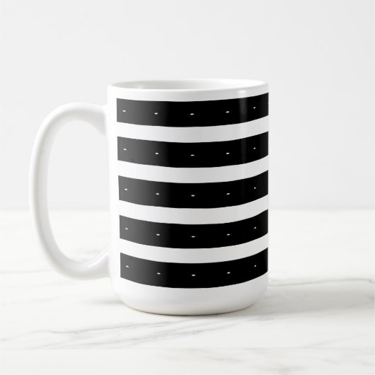 黒と白の縞模様 コーヒーマグカップ (左)