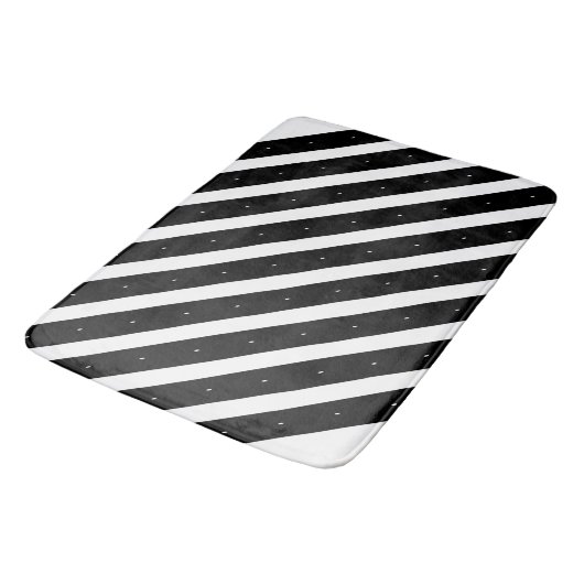 黒と白の縞模様 バスマット (アングル)