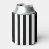 黒と白の縦縞 缶クーラー (缶正面)