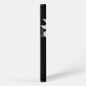 黒と白の美しいひまわりの肖像画 iPhoneケース (右側面)