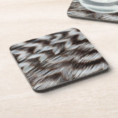 黒と白の羽の詳細 コースター (左側)