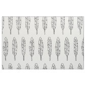 黒と白の羽。北欧モダンの ファブリック (ファットクウォーター)