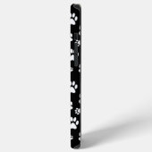 黒と白の肉球モノグラム iPhoneケース (左側面)