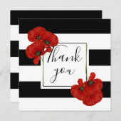 黒と白の背景に赤いポピーストライプのズ (正面/裏面)