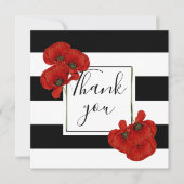 黒と白の背景に赤いポピーストライプのズ (正面)