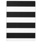 黒と白の背景に赤いポピーストライプのズ クリップボード (裏面)