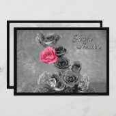 黒と白の背景のピンクのバラ (正面/裏面)