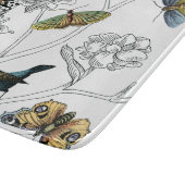 黒と白の背景の鳥と蝶 カッティングボード (角)