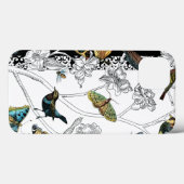 黒と白の背景の鳥と蝶 Case-Mate iPhoneケース (裏面 (横))