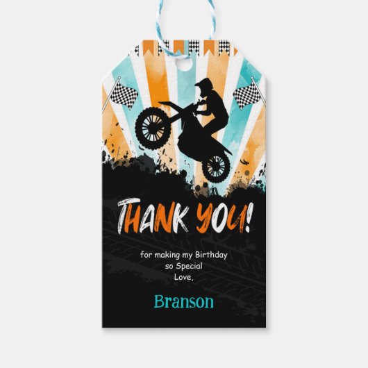 黒と白の自転車ギフトタグ ギフトタグ (正面)