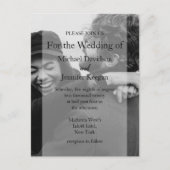 黒と白の色あせた写真結婚式招待状 ポストカード (正面)