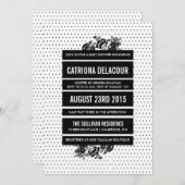 黒と白の色遮断ベビーシャワー招待状 招待状 (正面/裏面)