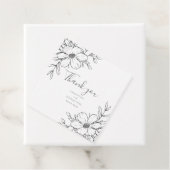 黒と白の花のイラストの結婚式の引出物タグ フェイバータグ (インサイチュ)