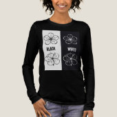 黒と白の花のコントラストアート トライブレンドTシャツ (正面)