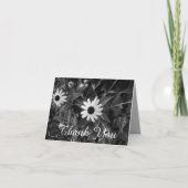 黒と白の花のサンクスギフト サンキューカード (正面)