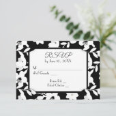 黒と白の花の出欠確認 出欠カード (スタンド正面)