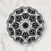 黒と白の花の曼荼羅 フェイバータグ (裏面)