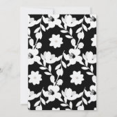 黒と白の花の真珠 招待状 (裏面)