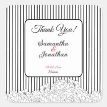 黒と白の花を付けたストライプ