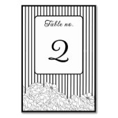 黒と白の花を付けたストライプ テーブルナンバー (裏面)