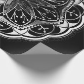 黒と白の花曼荼羅 ラッピングペーパー (角)