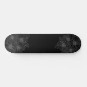 黒と白の花柄の自分でペイントできるスケボーデッキ スケートボード (横)