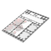 黒と白の花柄ギンガム Disease Temp 2 ノートパッド (アングル)