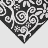 黒と白の花柄スワール フラワー デコパージュ 薄葉紙 (詳細)