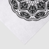 黒と白の花柄曼荼羅 薄葉紙 (詳細)