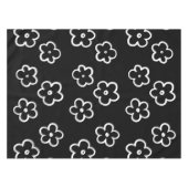 黒と白の花柄 テーブルクロス (正面(横))