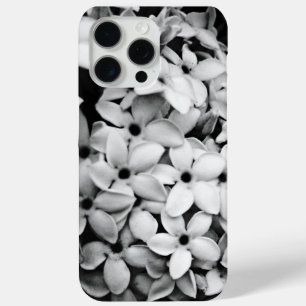 黒と白の花柄 iPhone 15 PRO MAXケース