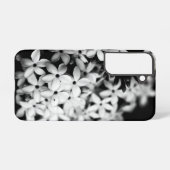 黒と白の花柄 SAMSUNG GALAXYケース (裏面横)