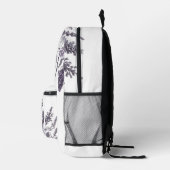 黒と白の花 プリントバックパック (右)