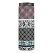 黒と白の茶色のパッチワークレース タンブラー (裏面)