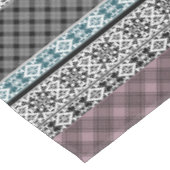 黒と白の茶色のパッチワークレース テーブルクロス (アングル)