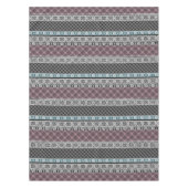 黒と白の茶色のパッチワークレース テーブルクロス (正面)