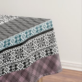 黒と白の茶色のパッチワークレース テーブルクロス (インサイチュ)